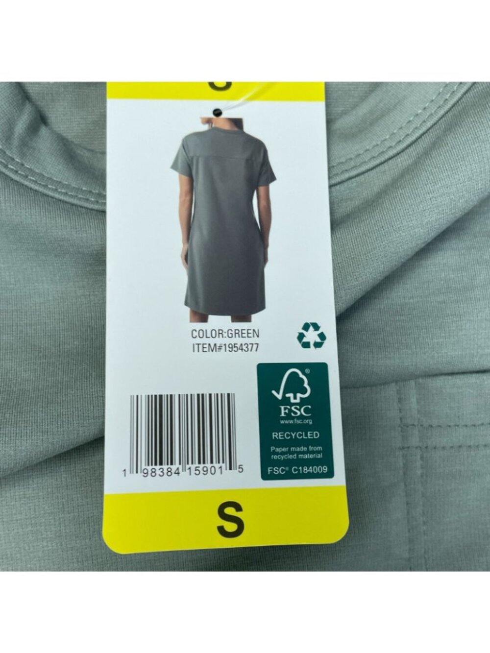 NWT 32 Degrees Cool Women's S Green Short-Sleeve T-Shirt Dress C0592 - Picture 11 of 13